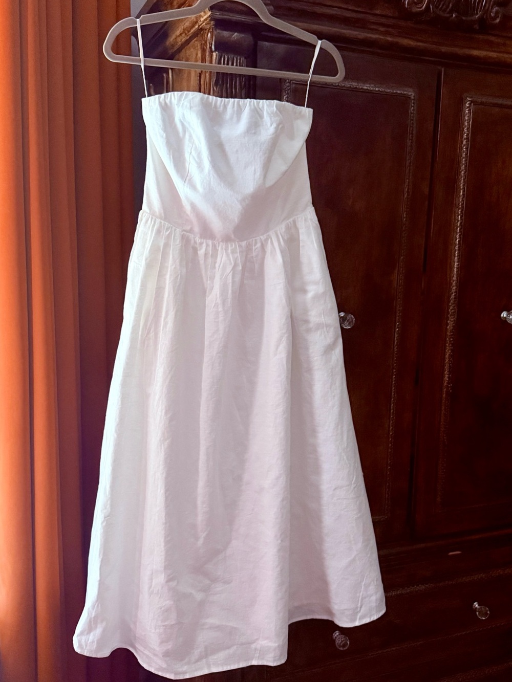 White Women’s Strapless Sundress - Classic Summer Dress